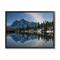 Stupell Industries Winter Lake Snowy Mountain Landscape Water Reflection in Black Frame Wall Art